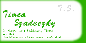 timea szadeczky business card